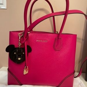 Pre-owned Michael Kors Hot Pink Tote with 3D Bear